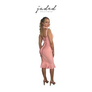 Pink Sleeveless Lace Dress